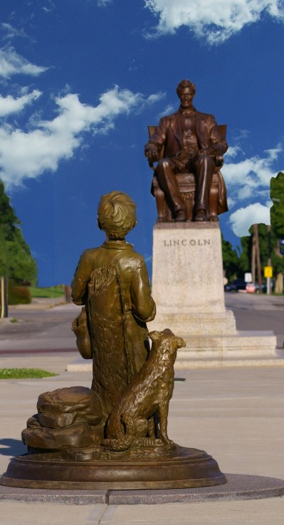 Abraham Lincoln boy statue, Abraham Lincoln bicentennial statue, Hodgenville LaRue County Kentucky