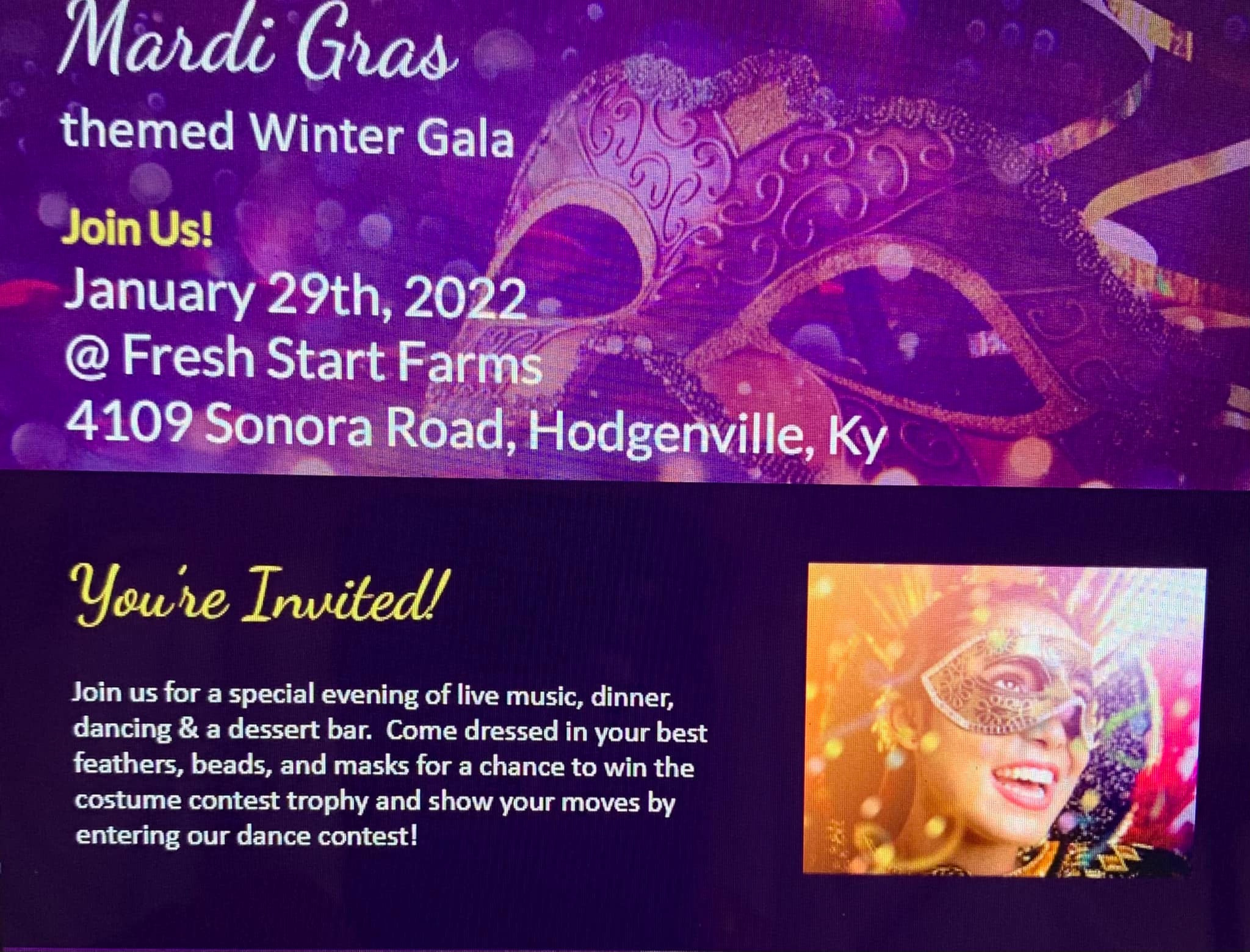 Mardi Gras themed Winter Gala sells out in just 30 hours! LaRue